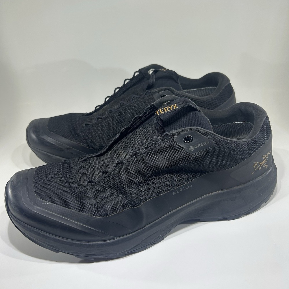 Arc'teryx Aerios FL GTX Mens Sz 10 Black Gore-Tex Trail Running Shoes